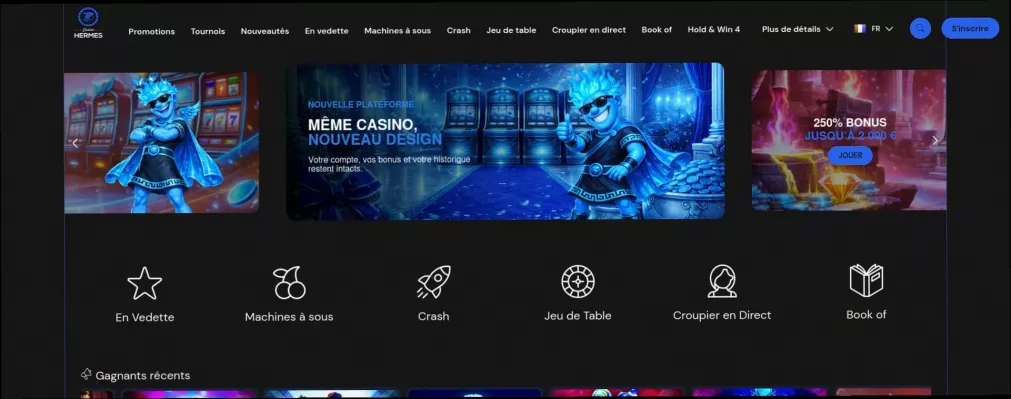 Hermes Casino 300% jusqu'à 2000 €